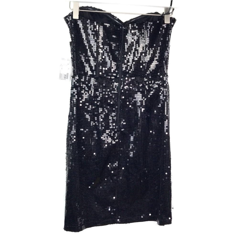 NEW Forever 21 Black Sequin Strapless Mini Dress Small Flaws - Picture 10 of 12